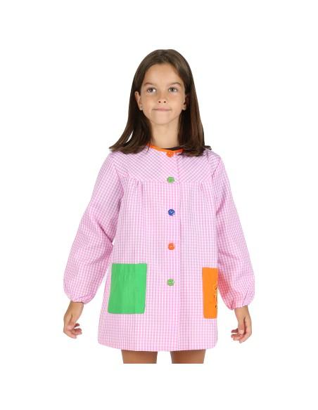 Bata Escolar Infantil Multicolor, Baby Infantil de Cuadros grandes