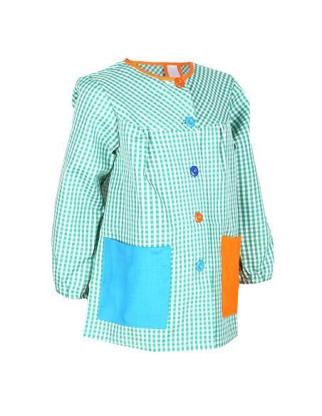 Bata Escolar Infantil Multicolor, Baby Infantil de Cuadros grandes