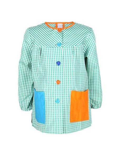 Bata Escolar Infantil Multicolor, Baby Infantil de Cuadros grandes