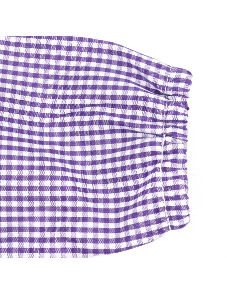 Bata Escolar Infantil, Baby Infantil de Cuadros Pequeños + Bolsa y Mochila Escolar para Llevar Fiambreras