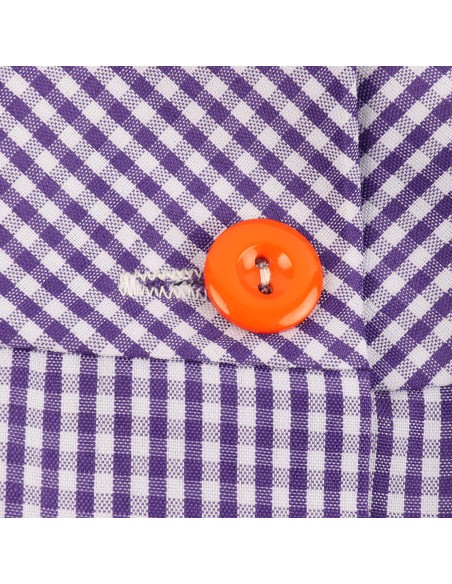 Bata Escolar Infantil, Baby Infantil de Cuadros Pequeños + Bolsa y Mochila Escolar para Llevar Fiambreras