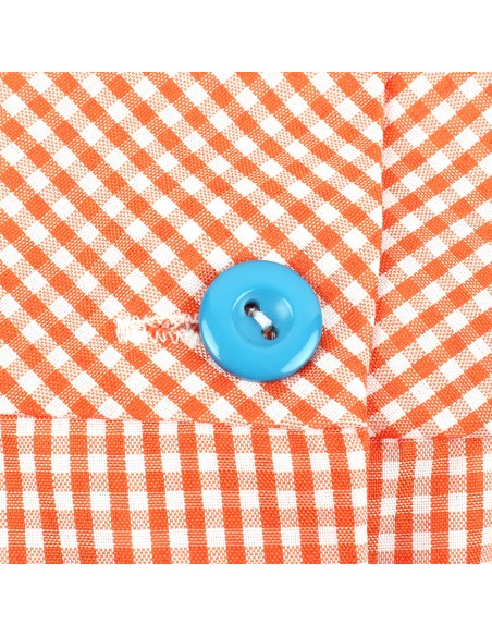 Bata Escolar Infantil, Baby Infantil de Cuadros Pequeños + Bolsa y Mochila Escolar para Llevar Fiambreras