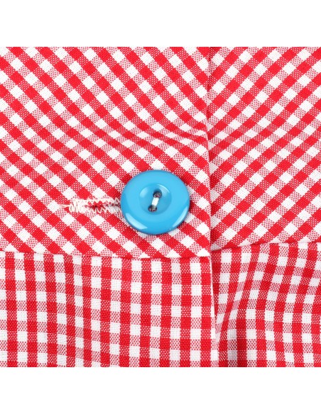 Bata Escolar Infantil, Baby Infantil de Cuadros Pequeños + Bolsa y Mochila Escolar para Llevar Fiambreras