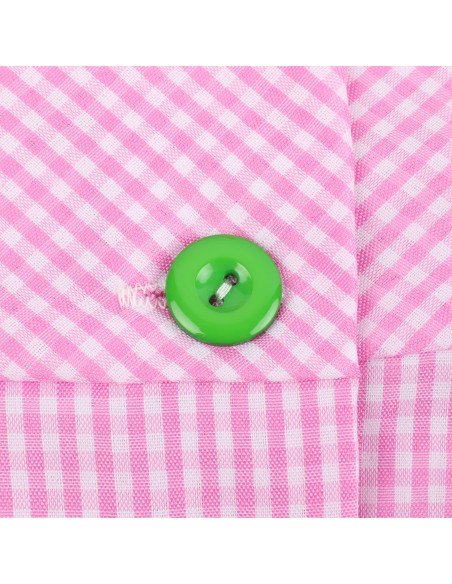 Bata Escolar Infantil, Baby Infantil de Cuadros Pequeños + Bolsa y Mochila Escolar para Llevar Fiambreras