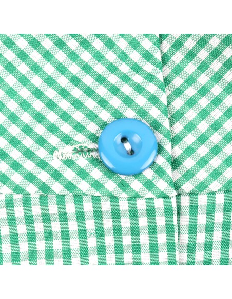 Bata Escolar Infantil, Baby Infantil de Cuadros Pequeños + Bolsa y Mochila Escolar para Llevar Fiambreras