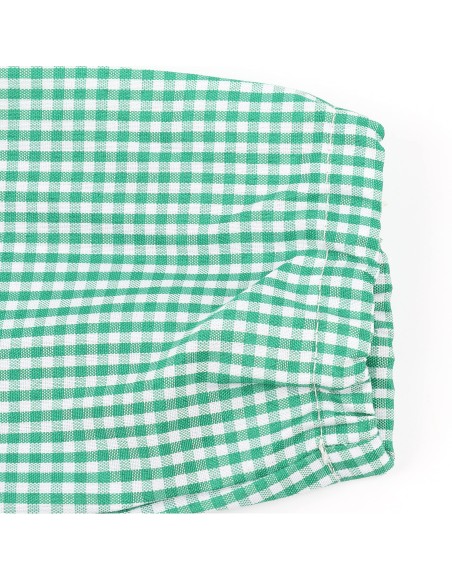 Bata Escolar Infantil, Baby Infantil de Cuadros Pequeños + Bolsa y Mochila Escolar para Llevar Fiambreras