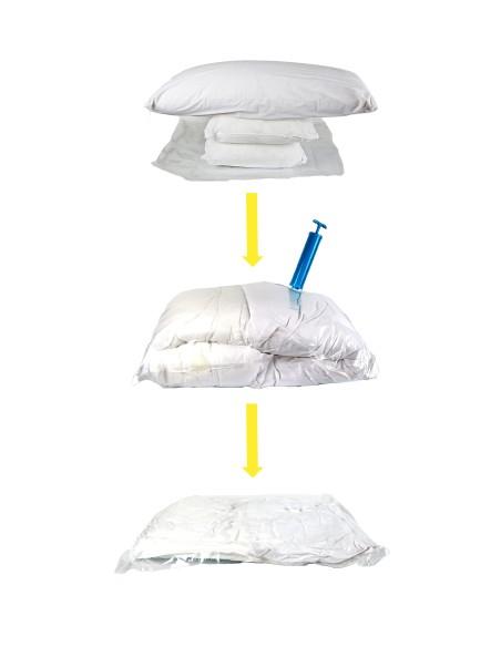 Bolsas Almacenaje Ropa Vacio, Bolsa al Vacio Ropa, Edredones, Almohadas, Mantas con/sin Bomba de mano