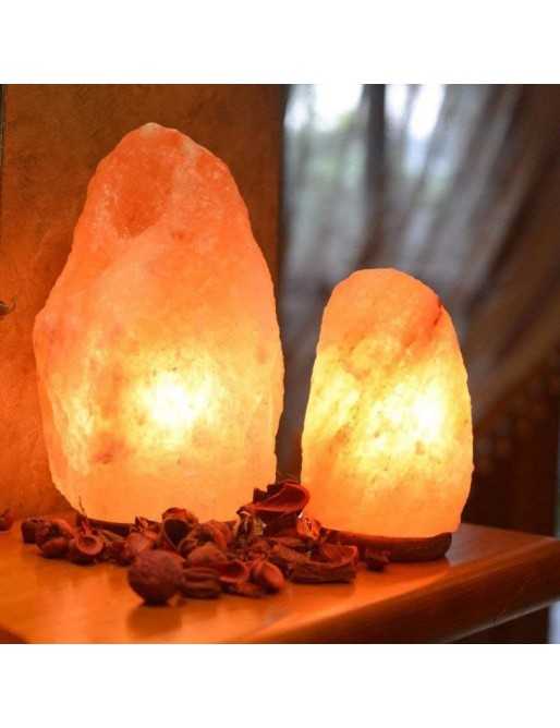 Lámpara de sal del himalaya natural + 1 bombilla de led de repuesto enchufe europeo