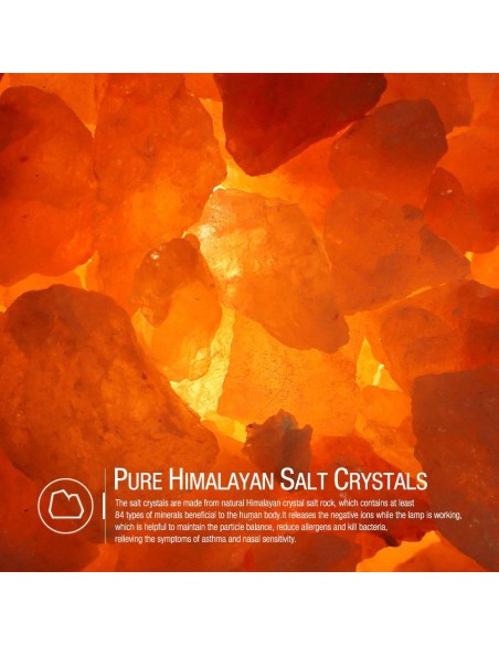 Lámpara de sal del himalaya natural Cuenco B 14 x 13cm + 1 bombilla de led de repuesto enchufe europeo