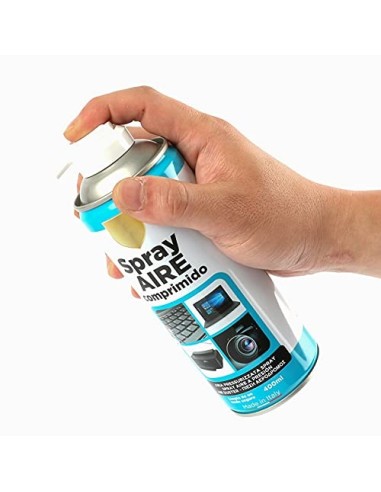 Spray Aire Comprimido 400ml para la Limpieza Ideal para Teclados, Ordenadores Impresoras y otros Equipos Eléctricos Eliminaci