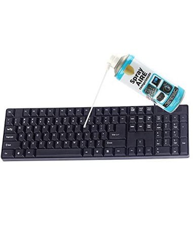 Spray Aire Comprimido 400ml para la Limpieza Ideal para Teclados, Ordenadores Impresoras y otros Equipos Eléctricos Eliminaci