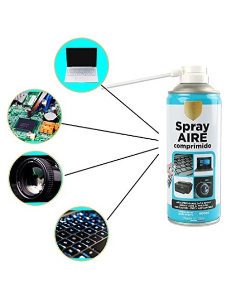 Ewent Spray de aire comprimido para la limpieza de teclados, ordenadores y  accesorios, spray de aire comprimido, 400 ml, con pajita larga para la  limpieza de grietas más difíciles : : Oficina