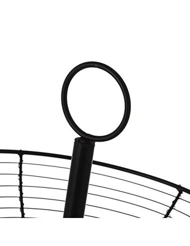 Frutero Sobremesa para Cocina de 2 Alturas de Metal Negro de 29,5x29,5x41 cm