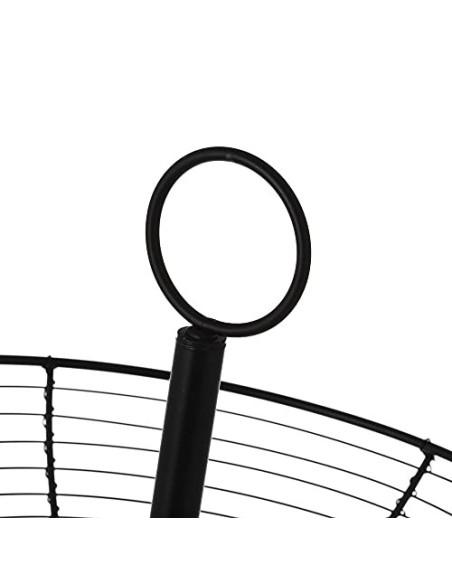 Frutero Sobremesa para Cocina de 2 Alturas de Metal Negro de 29,5x29,5x41 cm