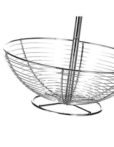 Frutero Sobremesa para Cocina de 2 Alturas de Metal Cromado de 29,5x29,5x41 cm