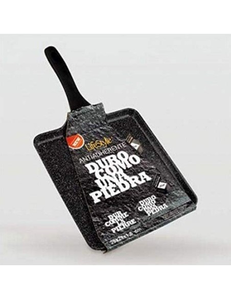 Asadora aluminio forjado lisa piedra 28x28x1,8 cm