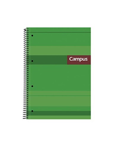 Campus 001172 Pack de 4 Cuadernos Microperforado A4 Espiral Tapa Extradura Cuadrocula 5x5 70Gr 160 Hojas