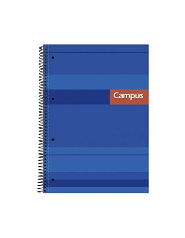 Campus 001172 Pack de 4 Cuadernos Microperforado A4 Espiral Tapa Extradura Cuadrocula 5x5 70Gr 160 Hojas