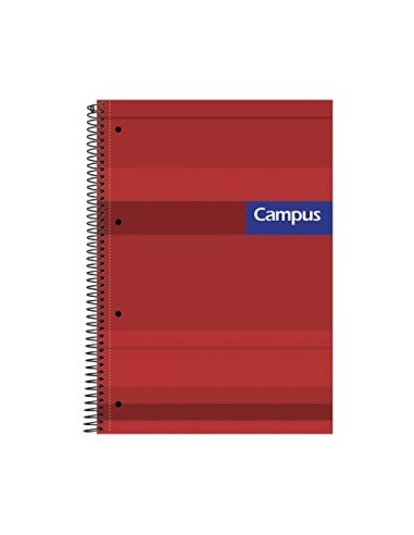 Campus 001172 Pack de 4 Cuadernos Microperforado A4 Espiral Tapa Extradura Cuadrocula 5x5 70Gr 160 Hojas
