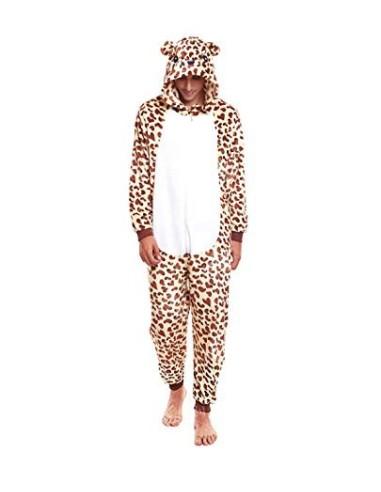 H HANSEL HOME Pijama Animal Leopardo Mujer Hombre Adulto Unisexo Disfraces Animal Carnaval Halloween Cosplay Cómodo Suave - S