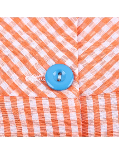 Bata Profesora Babi Profesora Bata Escolar Adulto de Cuadros Unisex Manga Larga