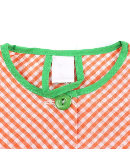 Bata Profesora Babi Profesora Bata Escolar Adulto de Cuadros Unisex Manga Larga