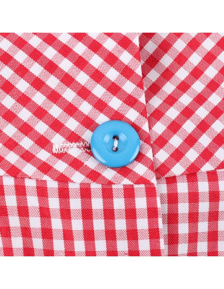 Bata Profesora Babi Profesora Bata Escolar Adulto de Cuadros Unisex Manga Larga