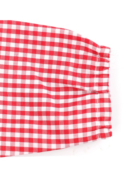 Bata Profesora Babi Profesora Bata Escolar Adulto de Cuadros Unisex Manga Larga