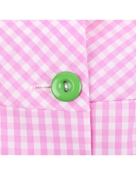 Bata Profesora Babi Profesora Bata Escolar Adulto de Cuadros Unisex Manga Larga