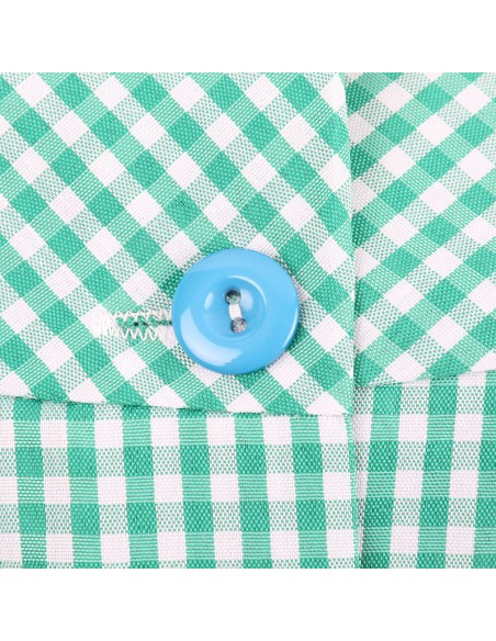 Bata Profesora Babi Profesora Bata Escolar Adulto de Cuadros Unisex Manga Larga