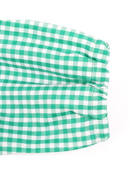 Bata Profesora Babi Profesora Bata Escolar Adulto de Cuadros Unisex Manga Larga