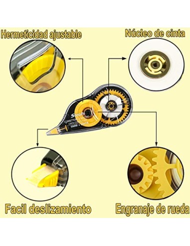 6 Cintas Correctora Blanca Cinta de Escritura 5mm x 8 m