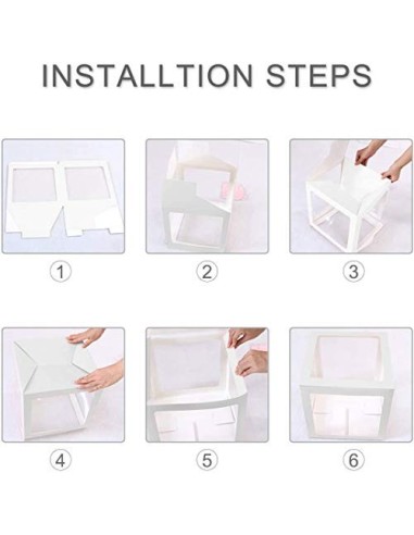 PILIN 4Pcs Bloques blancos Cuadrado Kit de cajas de Baby Shower Decoraciones de fiesta para niño y niña Bloques decorativos d