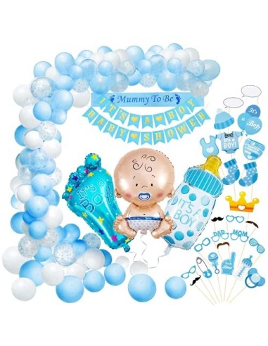 Baby Shower Decoración, Comius Sharp 56 Piezas Baby Shower Globos Baby Shower Accessorios para Niño Cumpleaños Baby Shower De