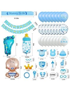 Baby Shower Decoración, Comius Sharp 56 Piezas Baby Shower Globos Baby Shower Accessorios para Niño Cumpleaños Baby Shower De 2