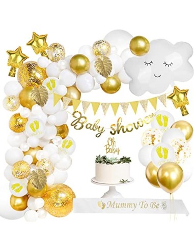 Baby Shower Niña Niño, Baby Shower Decoración, Globos Decoracion Baby Shower Dorado Unisex