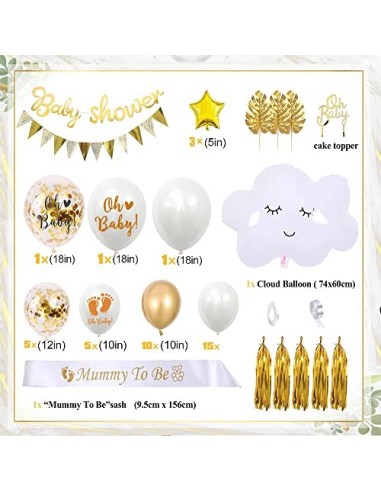 Baby Shower Niña Niño, Globos Decoracion Baby Shower Dorado Unisex Momia para Ser Faja Pancartas para Baby Shower Adornos par