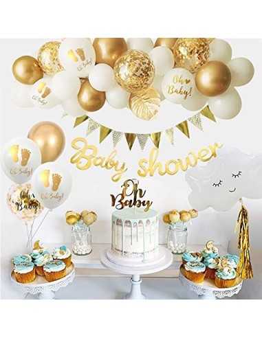 Baby Shower Niña Niño, Globos Decoracion Baby Shower Dorado Unisex Momia para Ser Faja Pancartas para Baby Shower Adornos par