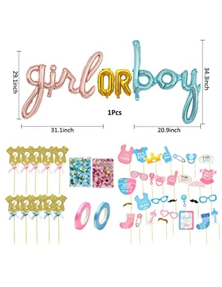 Baby Shower Decoraciones de Revelación de Género Bandera de Niño O Niña Género Revelan Partido Kit con Globo para El Género, 