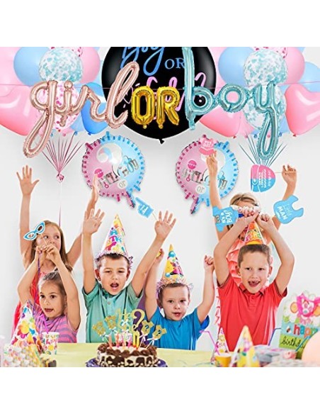 Baby Shower Decoraciones de Revelación de Género Bandera de Niño O Niña Género Revelan Partido Kit con Globo para El Género, 