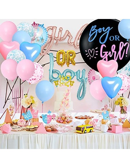 Baby Shower Decoraciones de Revelación de Género Bandera de Niño O Niña Género Revelan Partido Kit con Globo para El Género, 
