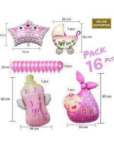 Decoración de globos para Baby Shower de niña - Photocall rosa para adornar bautizo, Babyshower - Regalo Nacimiento bebé - Se 2