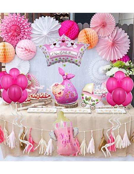 Decoración de globos para Baby Shower de niña - Photocall rosa para adornar bautizo, Babyshower - Regalo Nacimiento bebé - Se