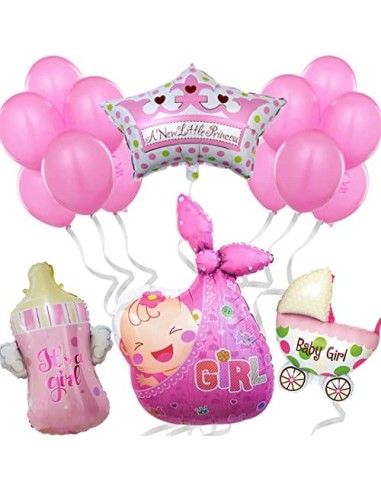 Decoración de globos para Baby Shower de niña - Photocall rosa para adornar bautizo, Babyshower - Regalo Nacimiento bebé - Se