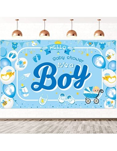 DPKOW Its a Boy Pancarta para Niño Baby Shower Decoración de Azul, Baby Shower Interior Casa Decoración, Bebe Bienvenida Fie