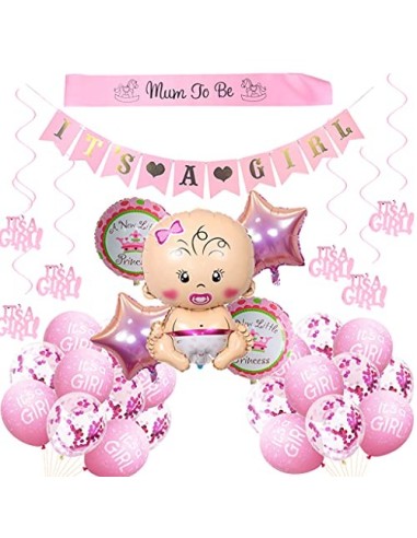 Crazy-M Decoración de Baby Shower para niñas/es una niña babyshower decoración/Baby Shower decoración Globos