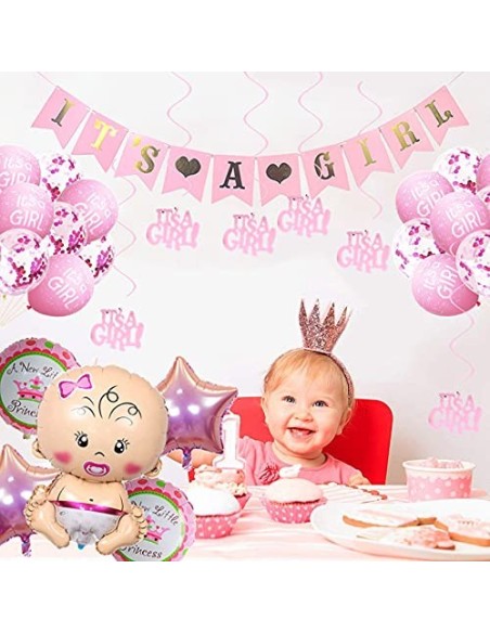 Crazy-M Decoración de Baby Shower para niñas/es una niña babyshower decoración/Baby Shower decoración Globos