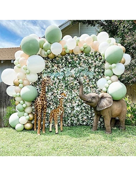 Arco Para Globos Guirnalda Globos,Guirnalda Cumpleaños,Verde Aguacate Blanco Dorado Látex Hinchador Globos Kit de Arco 103 pi