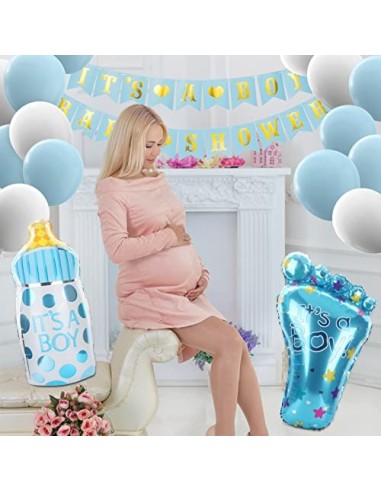 Baby Shower Decoracion Niño, Guirnalda de Globos para Decoración de Fiesta de Baby Shower, Guirnalda para Baby Shower Niño, F