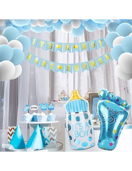 Baby Shower Decoracion Niño, Guirnalda de Globos para Decoración de Fiesta de Baby Shower, Guirnalda para Baby Shower Niño, F